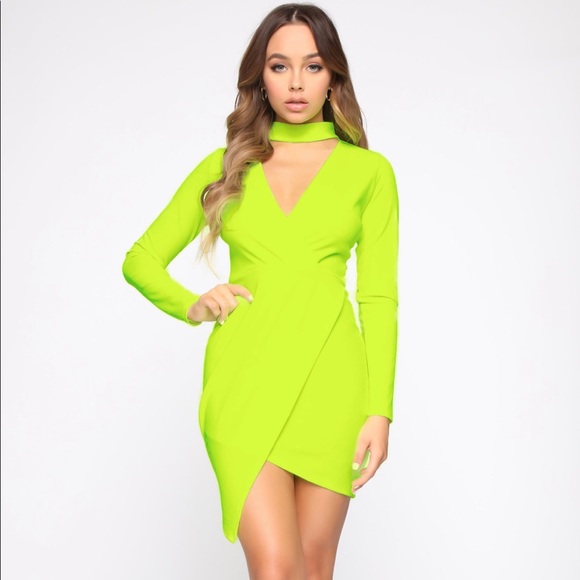 neon green long sleeve bodycon dress Fashion Nova | Dresses | Break My Stride Dress Neon Green